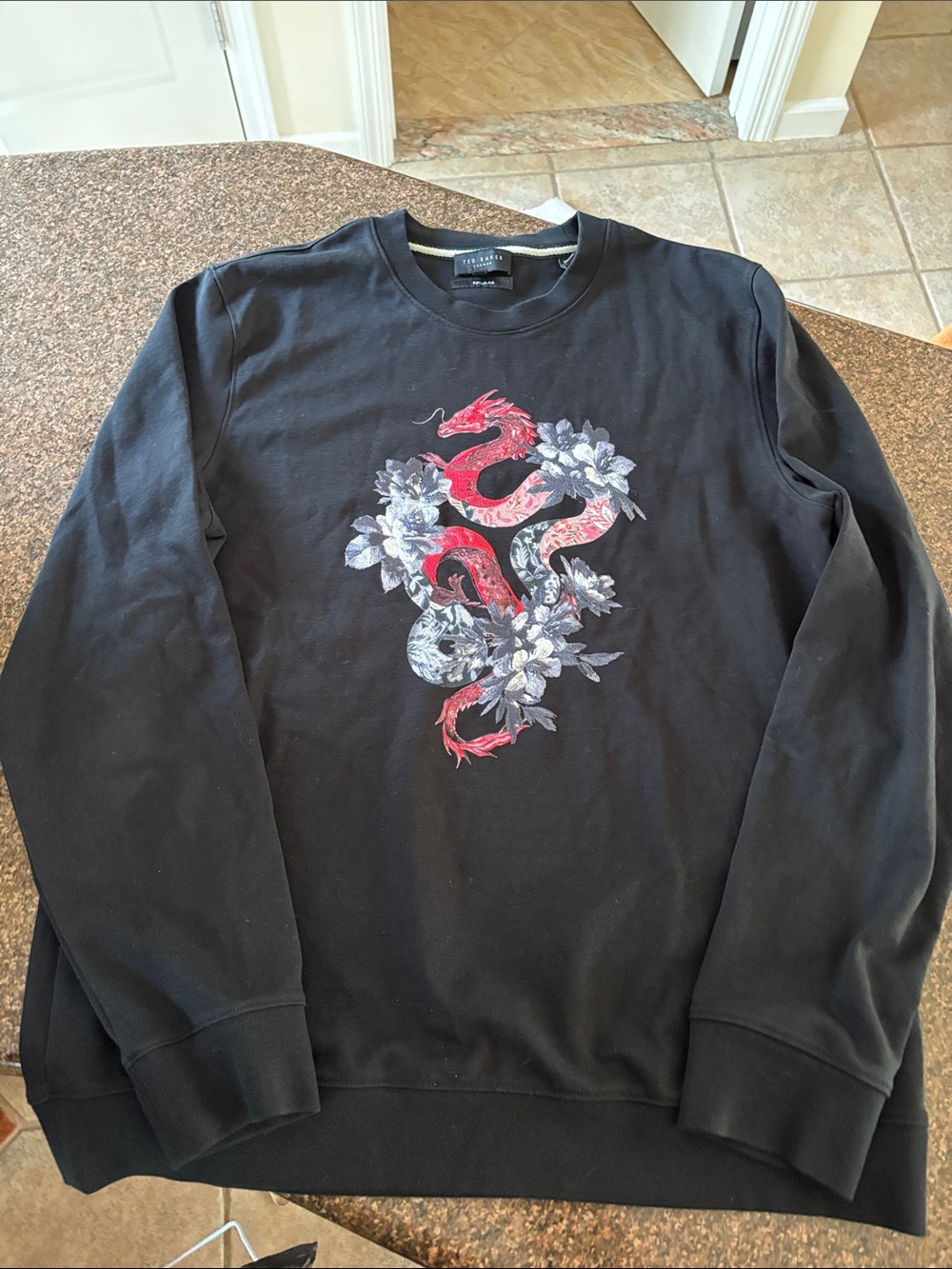 Ted Baker London Black Red Dragon Sweatshirt-3-M
